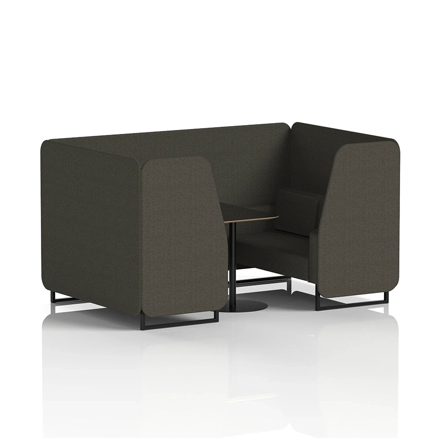 Brixworth Booth in Single Tone - 4 Seater with Black Table