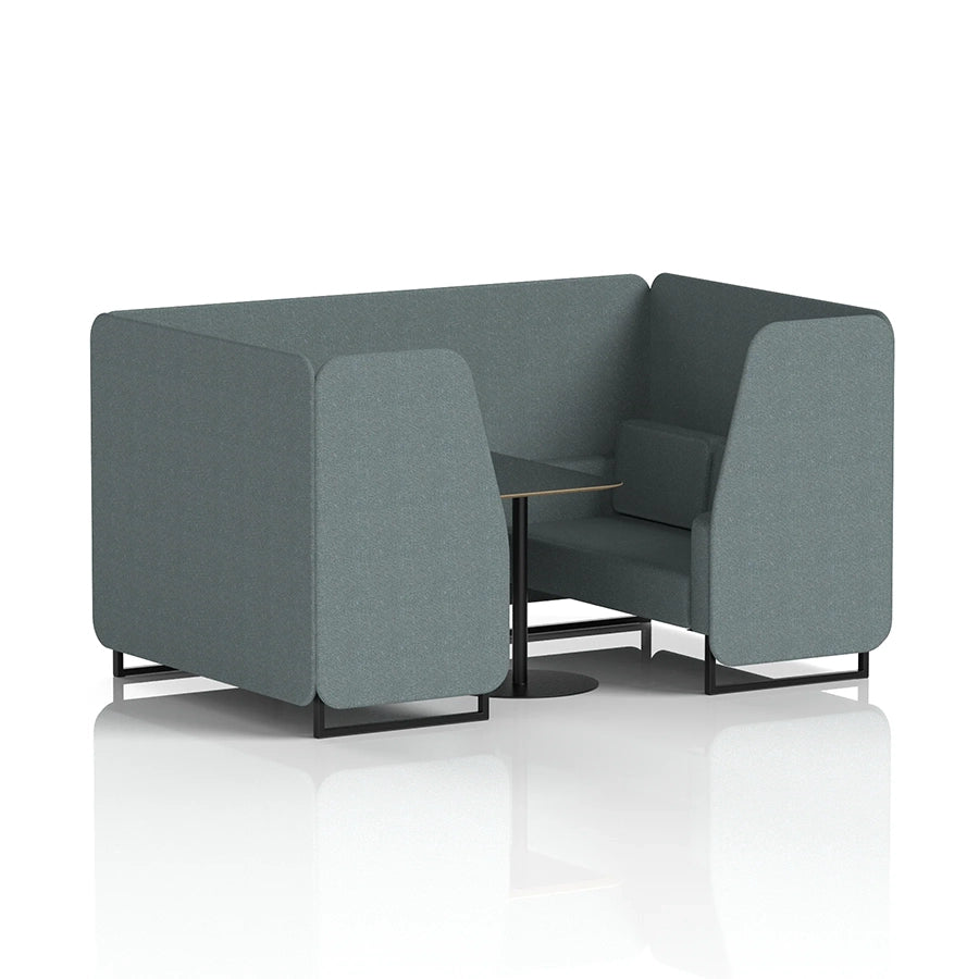 Brixworth Booth in Single Tone - 4 Seater with Black Table