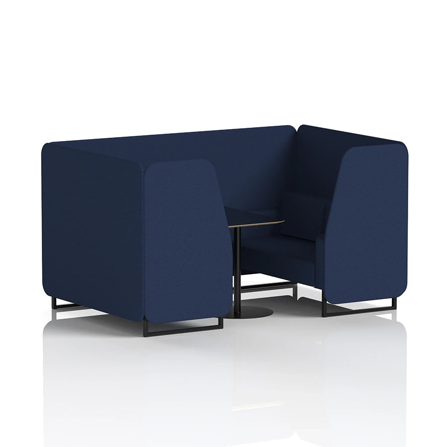 Brixworth Booth in Single Tone - 4 Seater with Black Table
