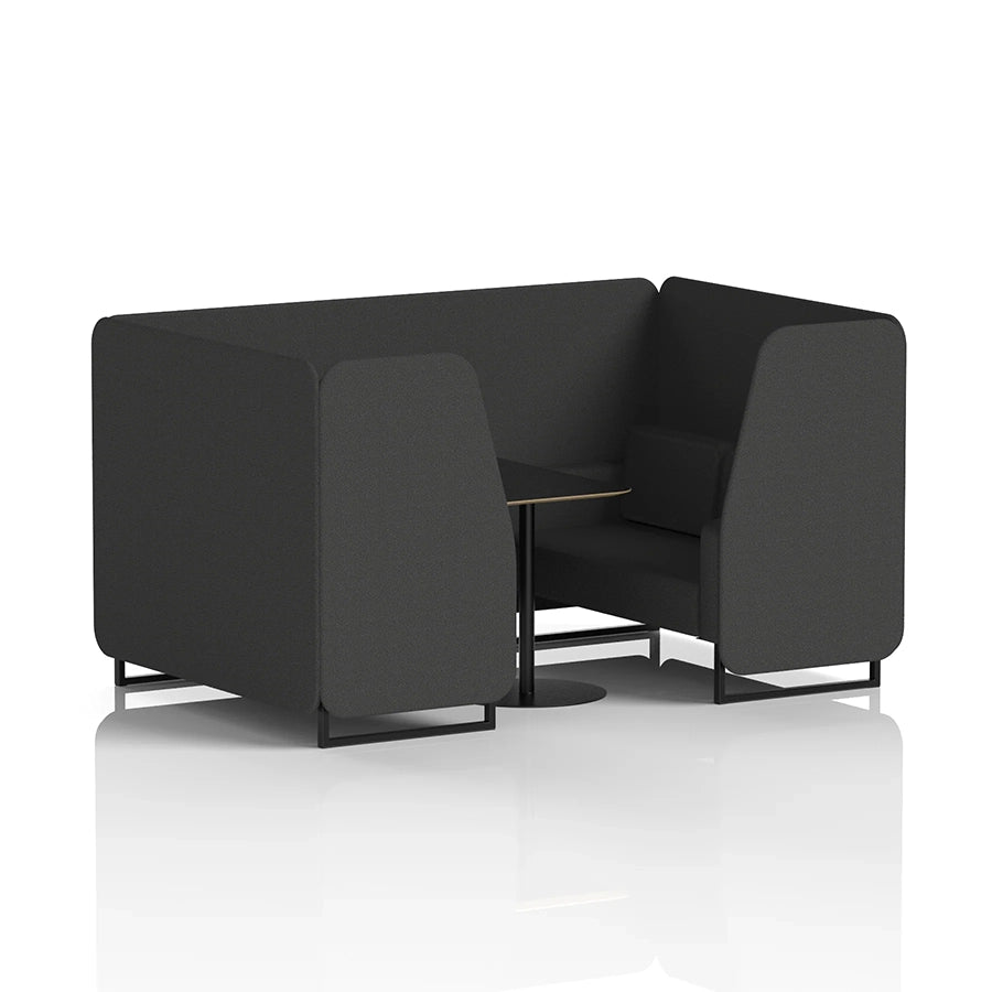 Brixworth Booth in Single Tone - 4 Seater with Black Table