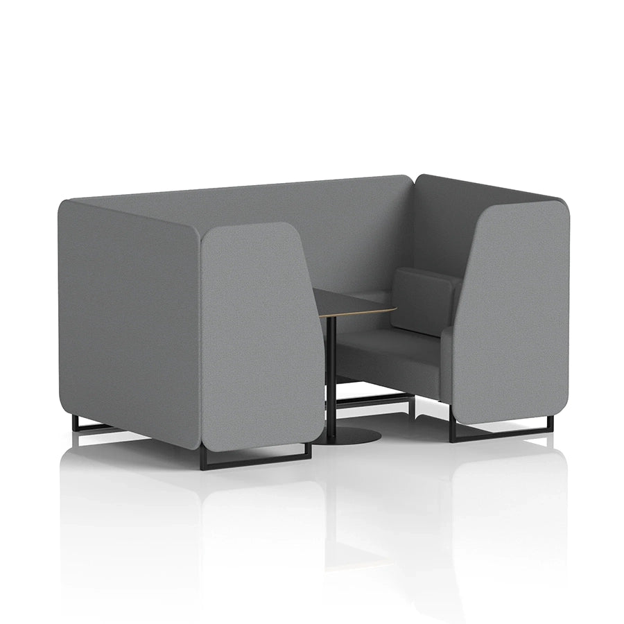 Brixworth Booth in Single Tone - 4 Seater with Black Table