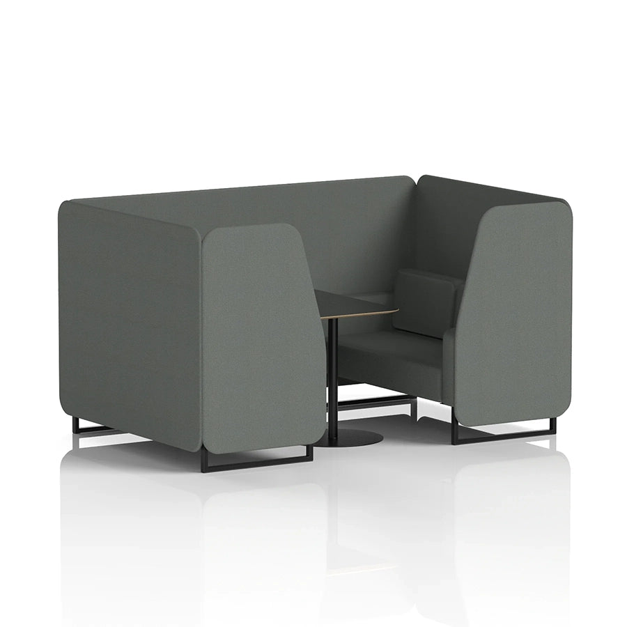 Brixworth Booth in Single Tone - 4 Seater with Black Table