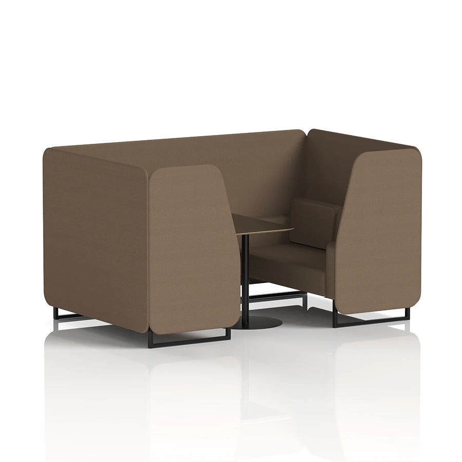 Brixworth Booth in Single Tone - 4 Seater with Black Table