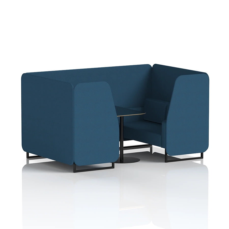 Brixworth Booth in Single Tone - 4 Seater with Black Table