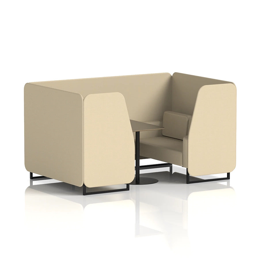 Brixworth Booth in Single Tone - 4 Seater with Black Table