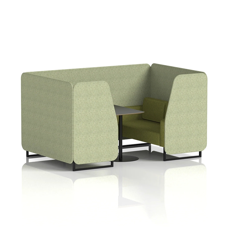 Brixworth Booth in Two Tone - 4 Seater with Black Table