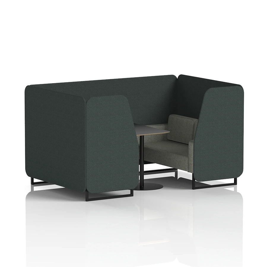 Brixworth Booth in Two Tone - 4 Seater with Black Table