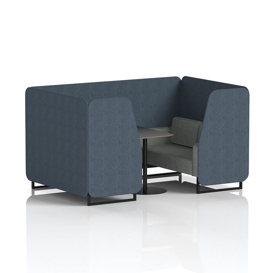 Brixworth Booth in Two Tone - 4 Seater with Black Table