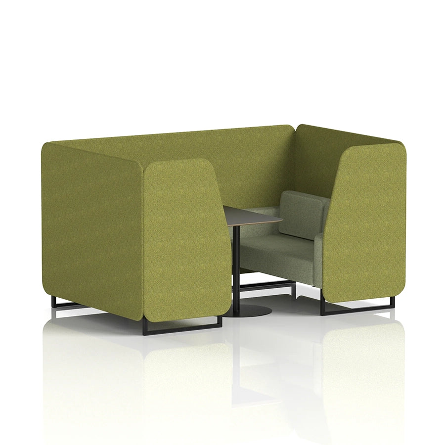 Brixworth Booth in Two Tone - 4 Seater with Black Table