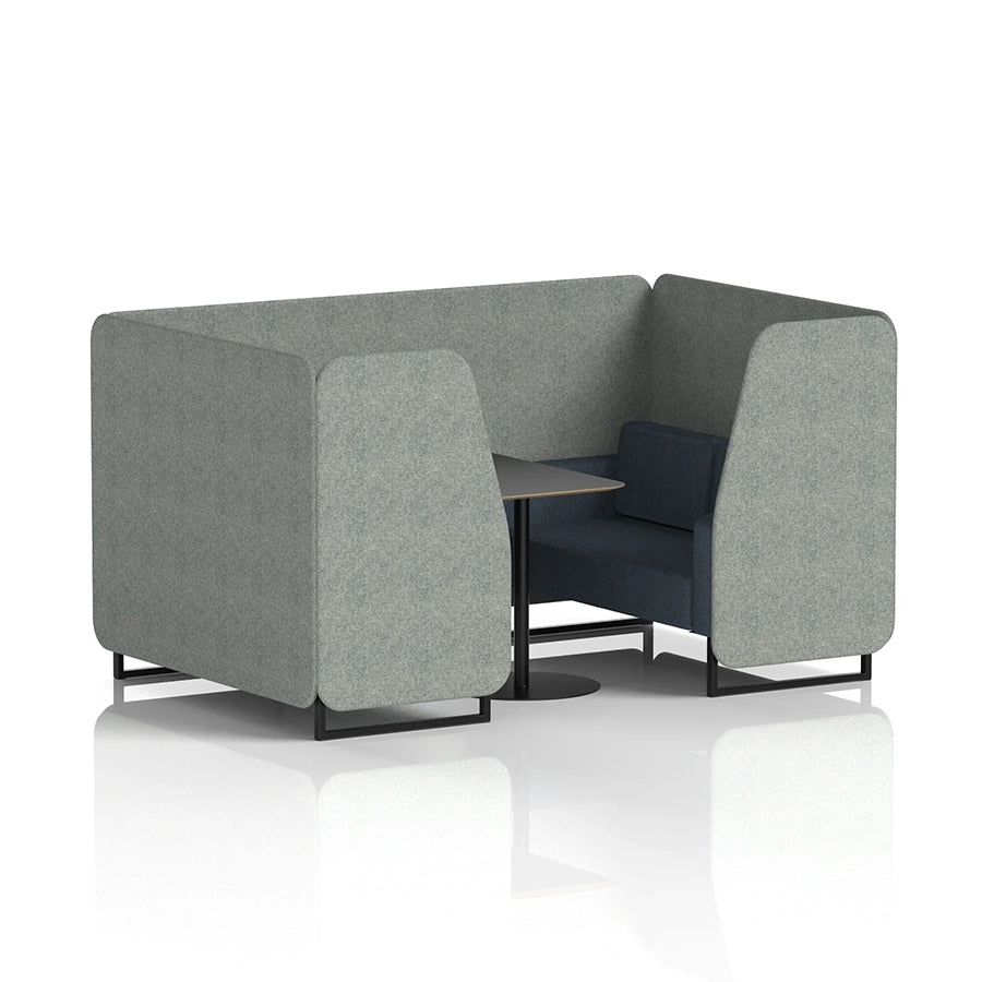 Brixworth Booth in Two Tone - 4 Seater with Black Table
