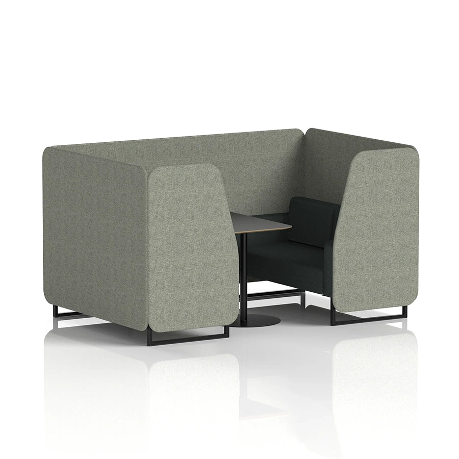 Brixworth Booth in Two Tone - 4 Seater with Black Table