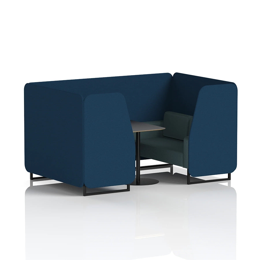 Brixworth Booth in Two Tone - 4 Seater with Black Table