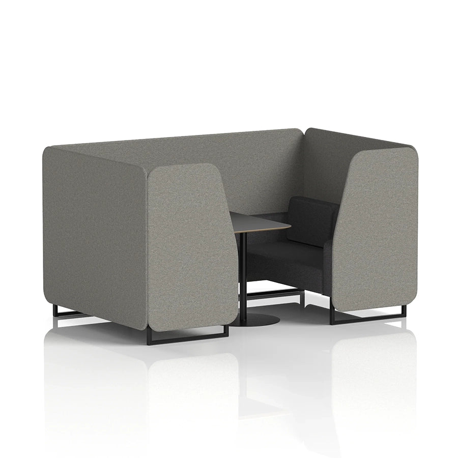 Brixworth Booth in Two Tone - 4 Seater with Black Table