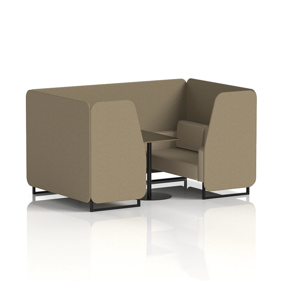 Brixworth Booth in Two Tone - 4 Seater with Black Table