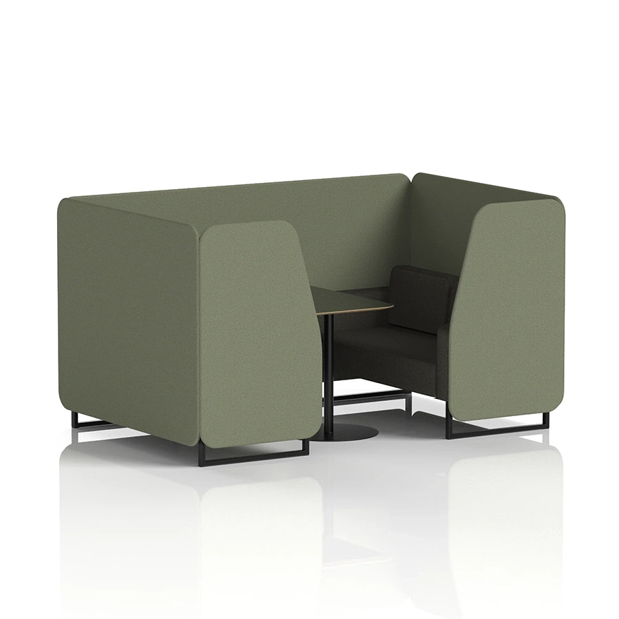 Brixworth Booth in Two Tone - 4 Seater with Black Table