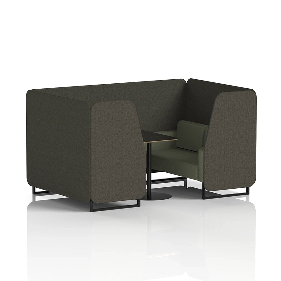 Brixworth Booth in Two Tone - 4 Seater with Black Table