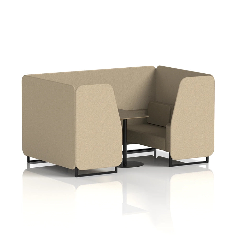 Brixworth Booth in Two Tone - 4 Seater with Black Table