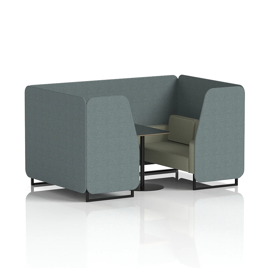 Brixworth Booth in Two Tone - 4 Seater with Black Table