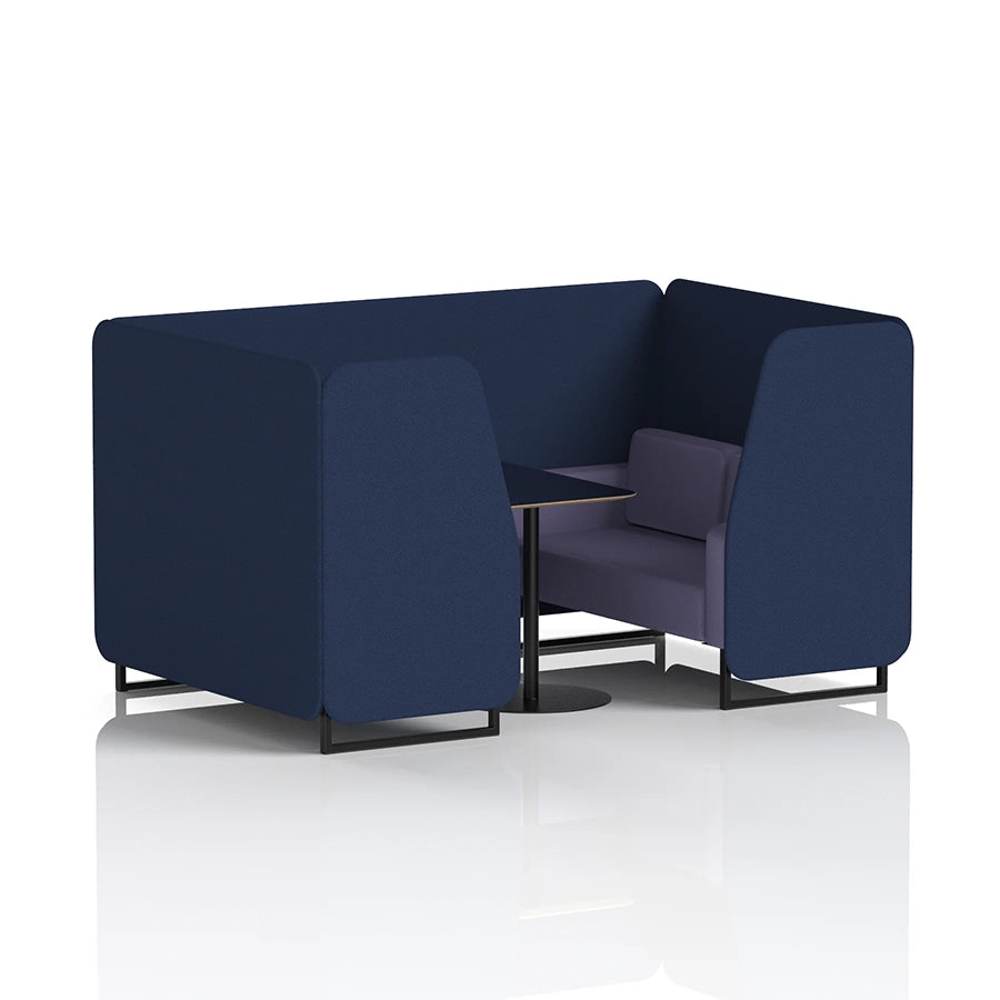 Brixworth Booth in Two Tone - 4 Seater with Black Table