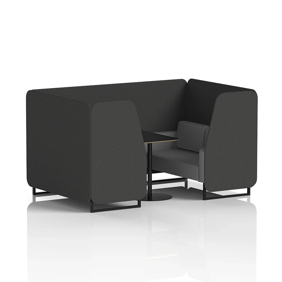 Brixworth Booth in Two Tone - 4 Seater with Black Table