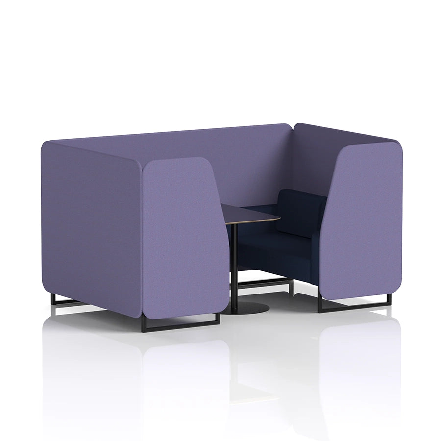 Brixworth Booth in Two Tone - 4 Seater with Black Table