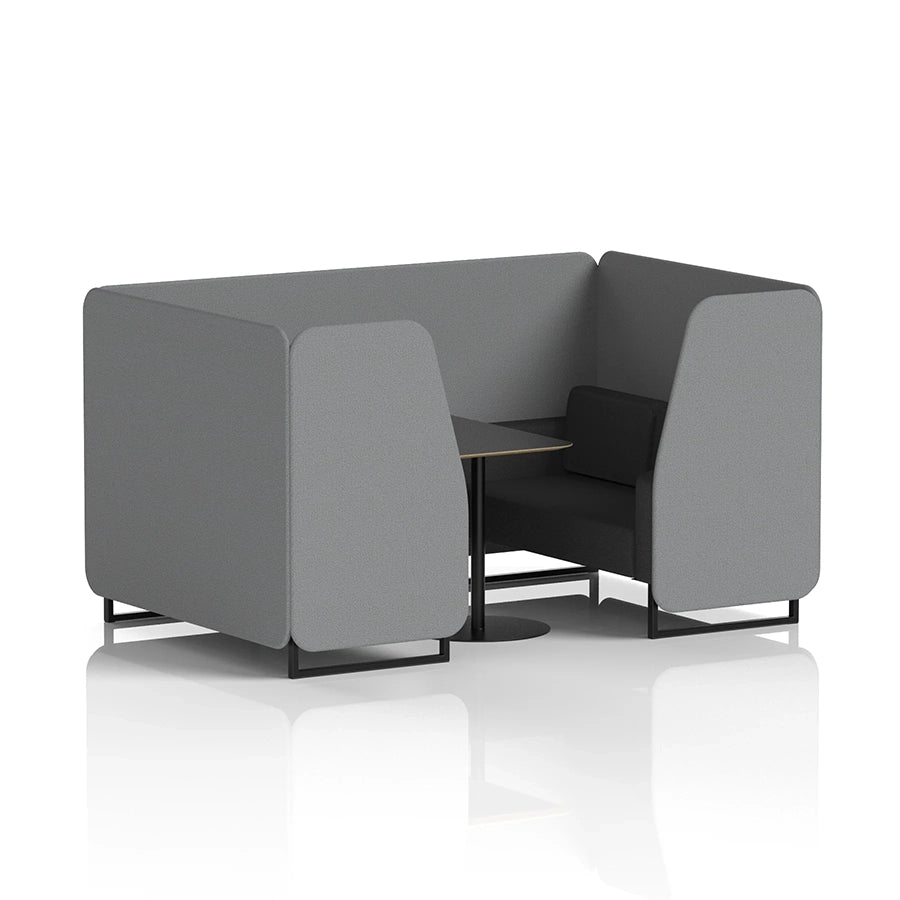 Brixworth Booth in Two Tone - 4 Seater with Black Table