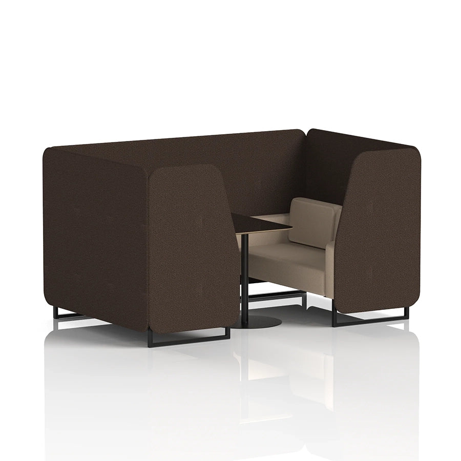 Brixworth Booth in Two Tone - 4 Seater with Black Table