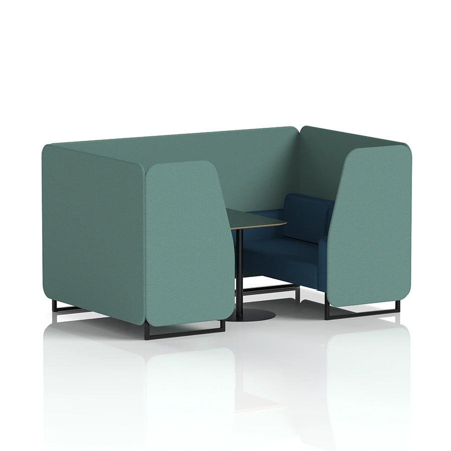 Brixworth Booth in Two Tone - 4 Seater with Black Table