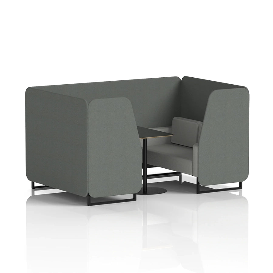 Brixworth Booth in Two Tone - 4 Seater with Black Table