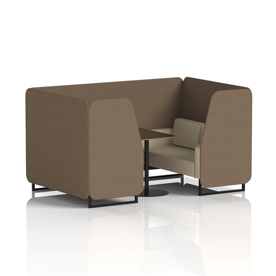 Brixworth Booth in Two Tone - 4 Seater with Black Table