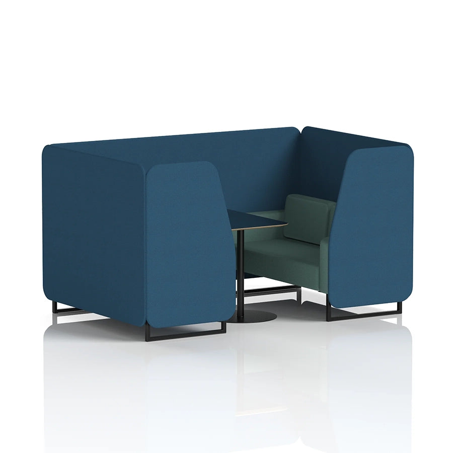 Brixworth Booth in Two Tone - 4 Seater with Black Table