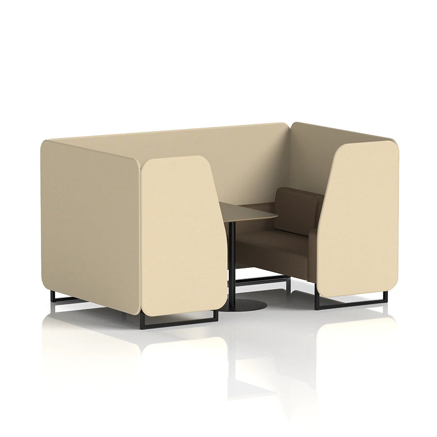 Brixworth Booth in Two Tone - 4 Seater with Black Table