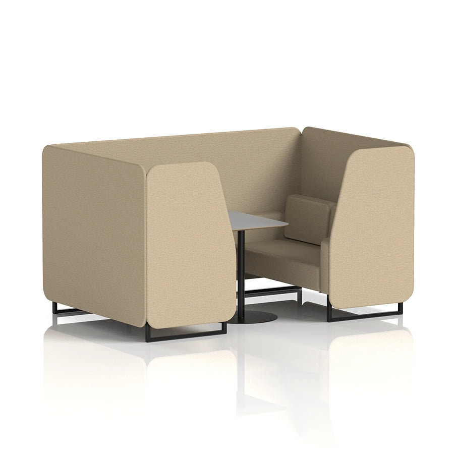 Brixworth Booth in Single Tone - 4 Seater with Grey Table