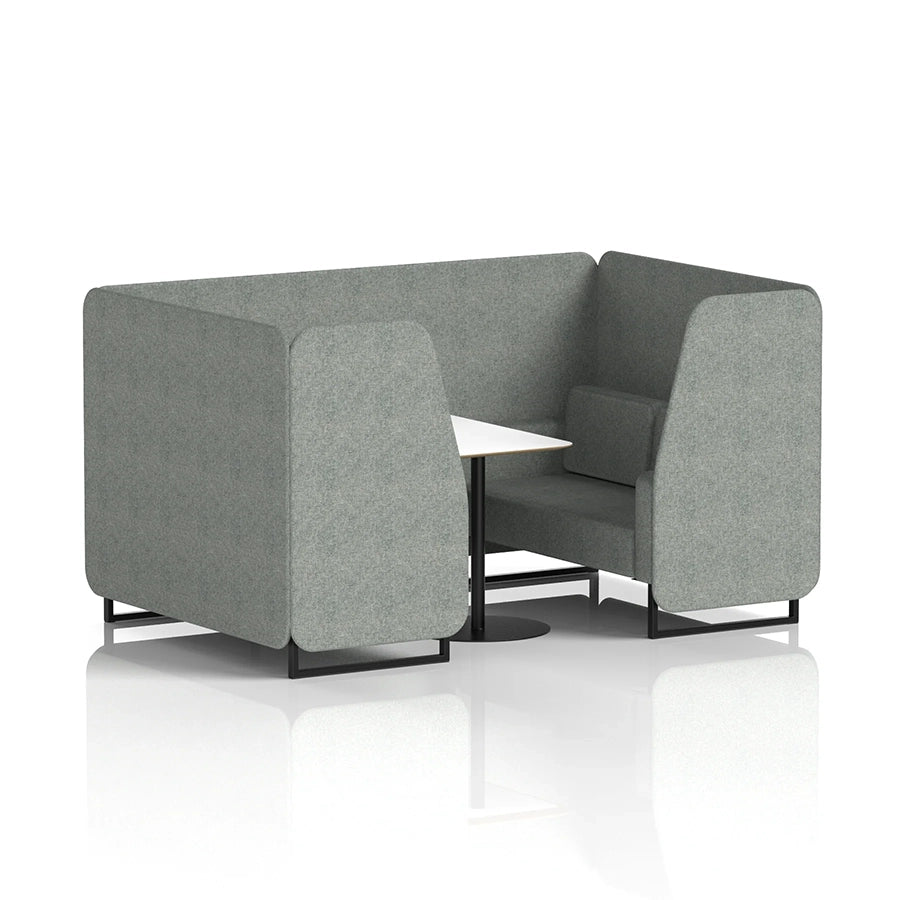 Brixworth Booth in Single Tone - 4 Seater with White Table