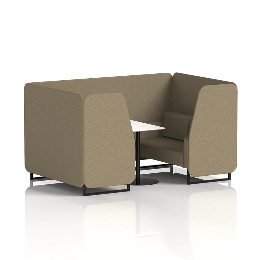 Brixworth Booth in Single Tone - 4 Seater with White Table