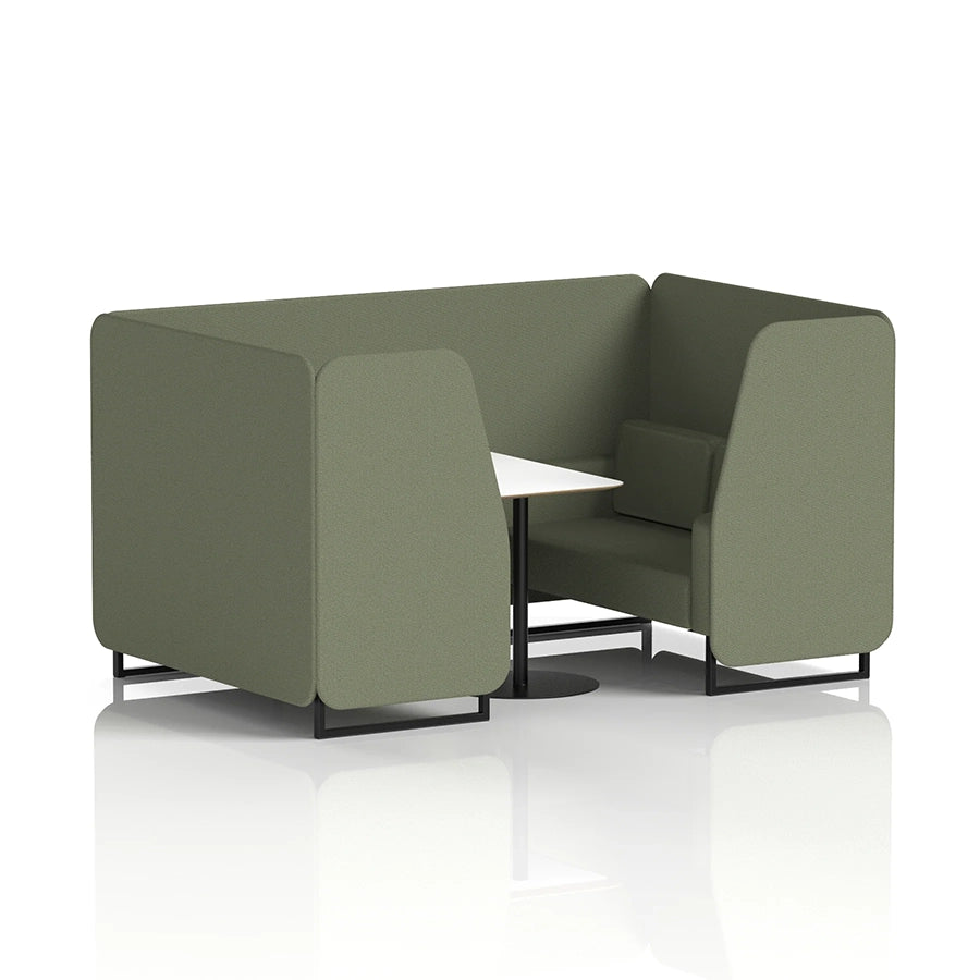 Brixworth Booth in Single Tone - 4 Seater with White Table