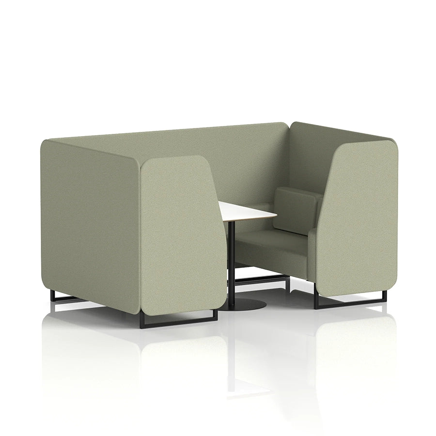 Brixworth Booth in Single Tone - 4 Seater with White Table