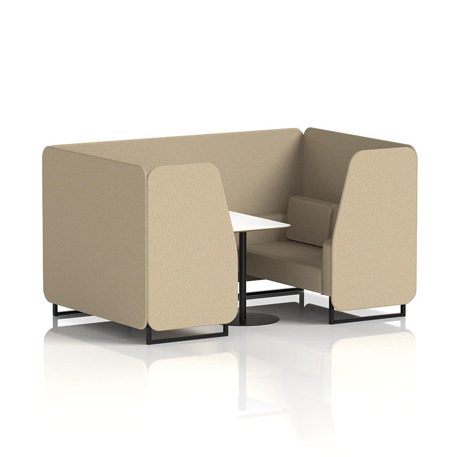 Brixworth Booth in Single Tone - 4 Seater with White Table