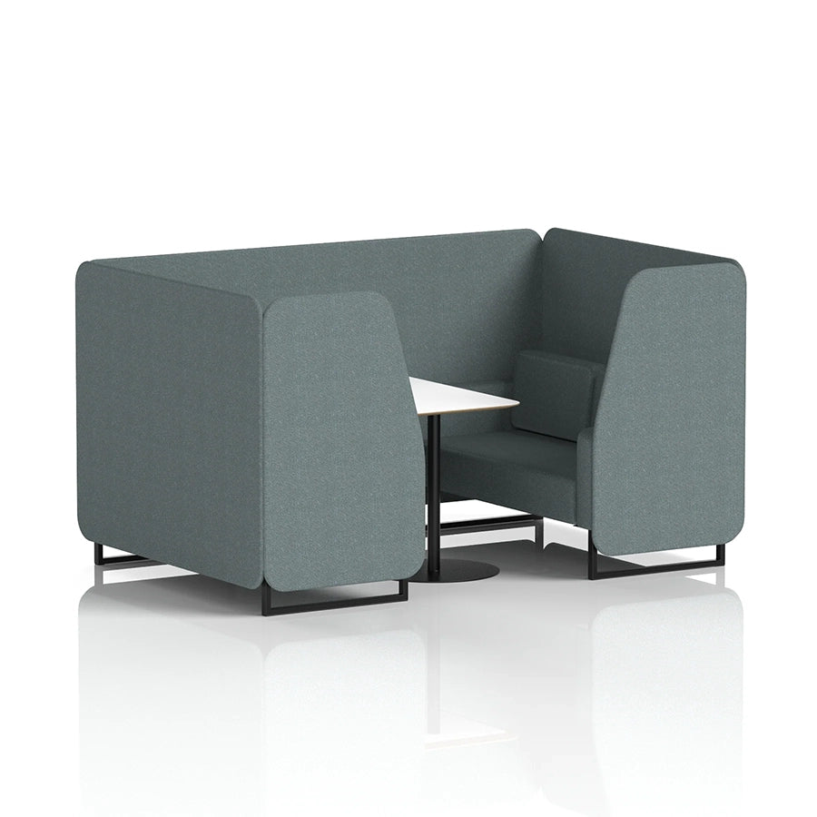 Brixworth Booth in Single Tone - 4 Seater with White Table