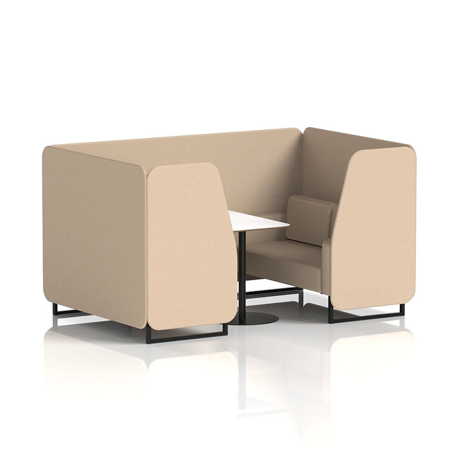 Brixworth Booth in Single Tone - 4 Seater with White Table