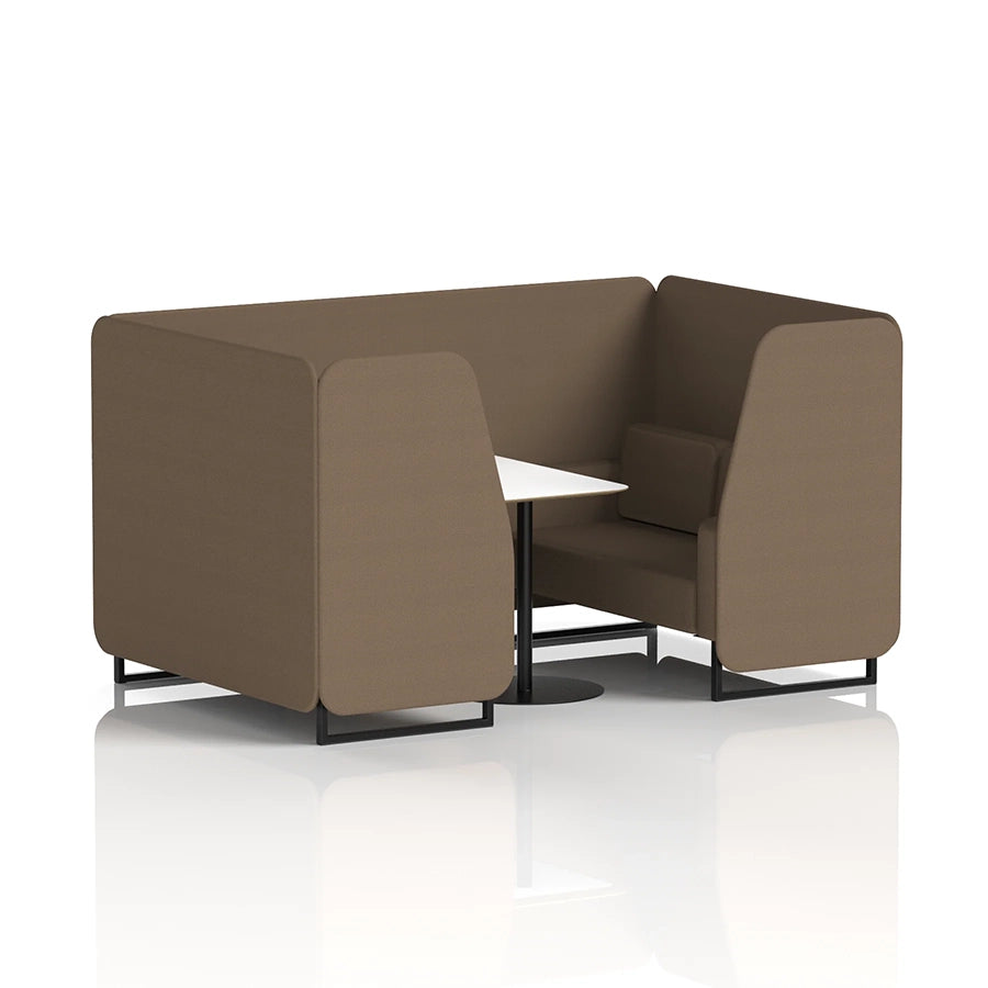 Brixworth Booth in Single Tone - 4 Seater with White Table