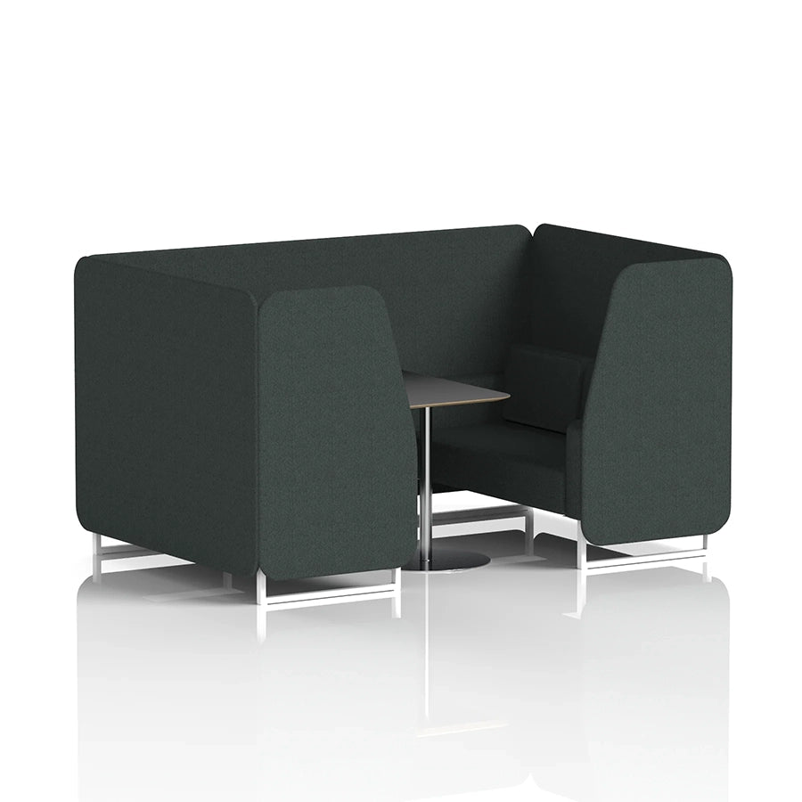 Brixworth Booth in Single Tone - 4 Seater with Black Table