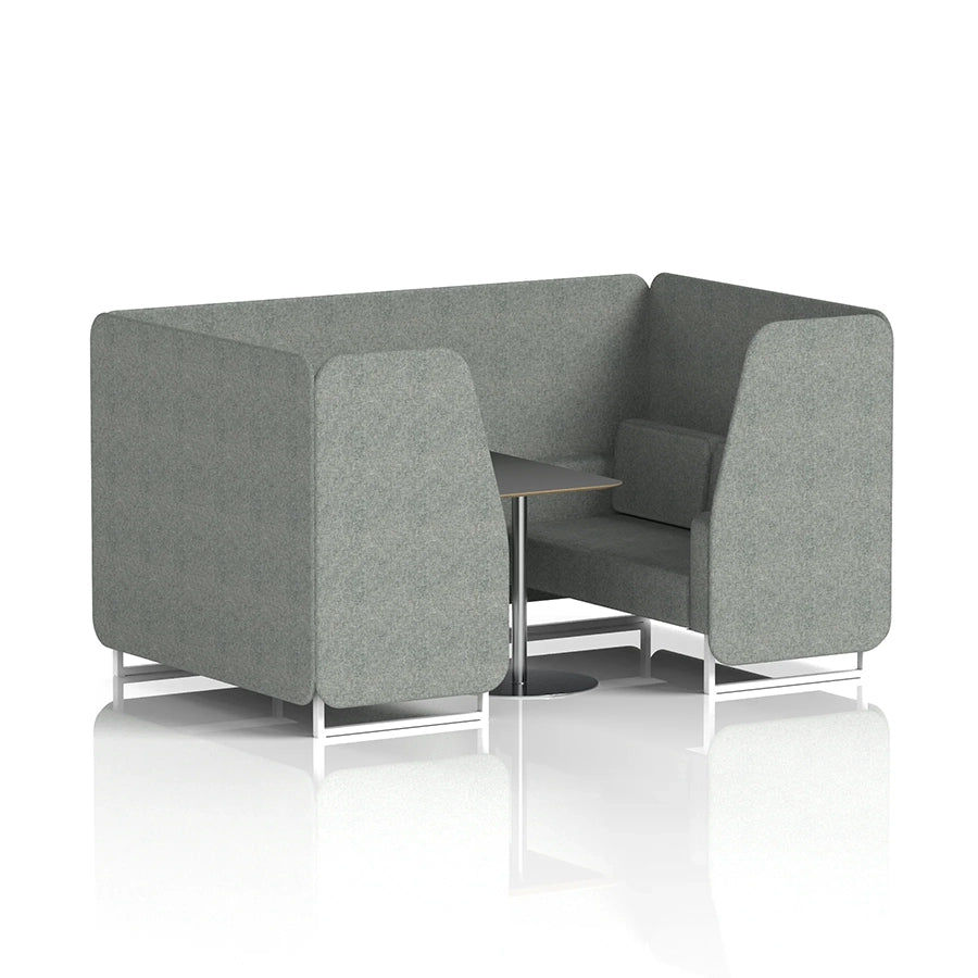 Brixworth Booth in Single Tone - 4 Seater with Black Table