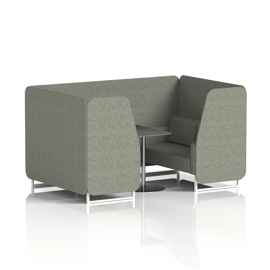 Brixworth Booth in Single Tone - 4 Seater with Black Table