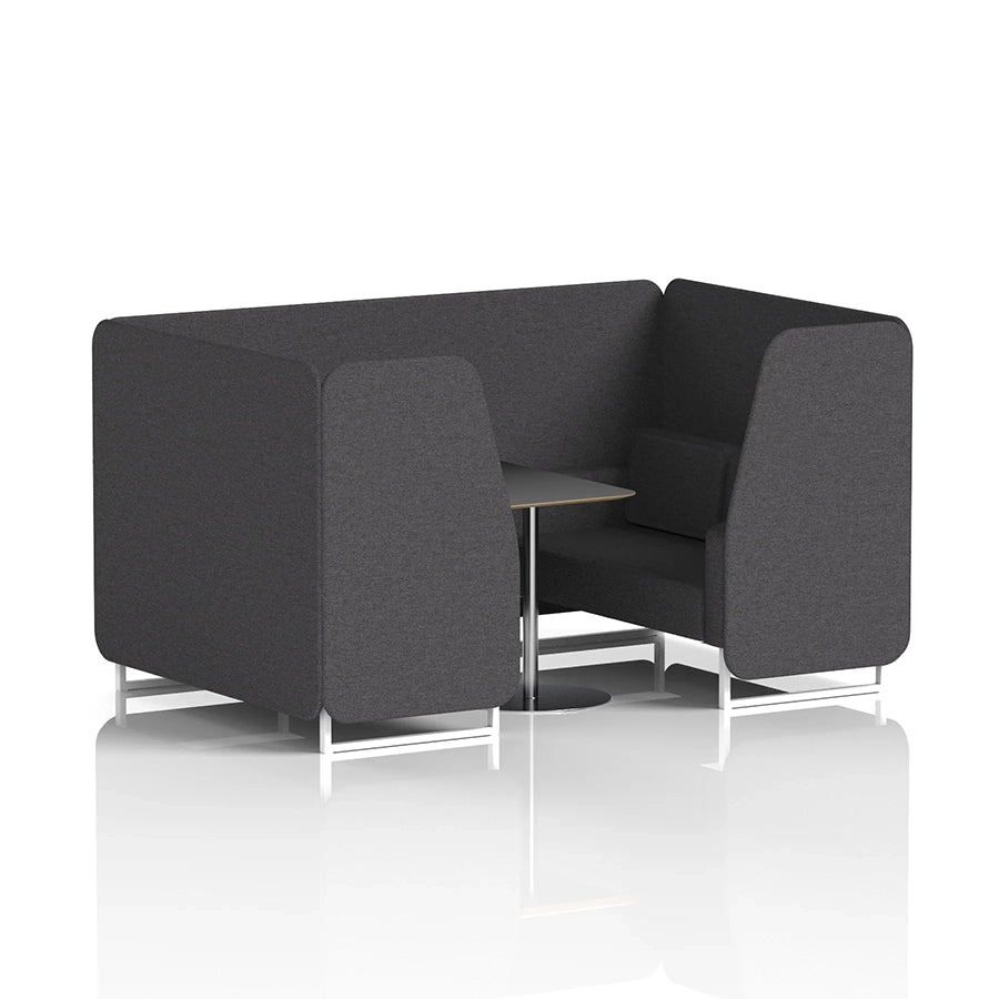Brixworth Booth in Single Tone - 4 Seater with Black Table