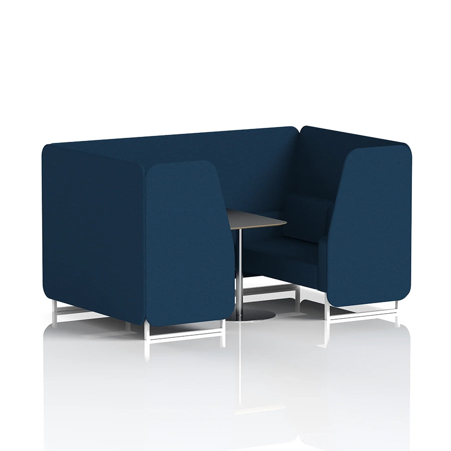 Brixworth Booth in Single Tone - 4 Seater with Black Table