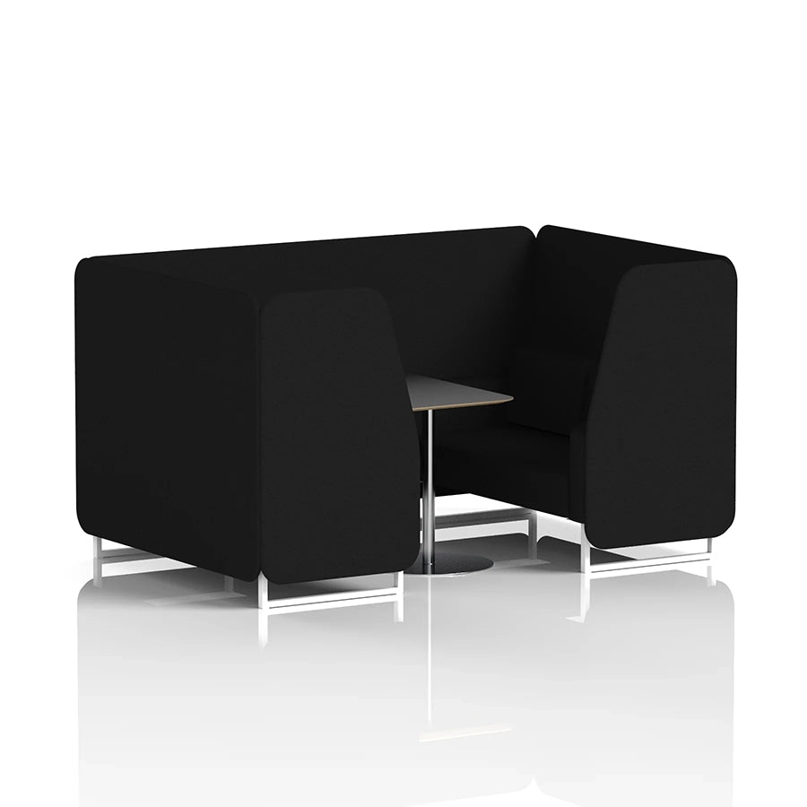 Brixworth Booth in Single Tone - 4 Seater with Black Table