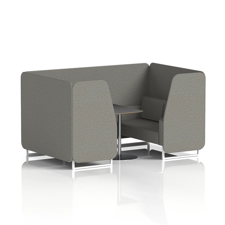 Brixworth Booth in Single Tone - 4 Seater with Black Table