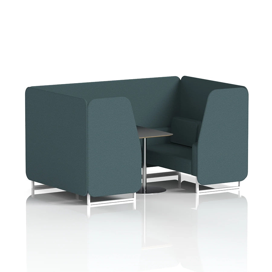 Brixworth Booth in Single Tone - 4 Seater with Black Table