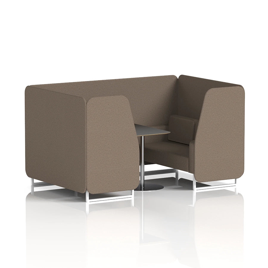 Brixworth Booth in Single Tone - 4 Seater with Black Table